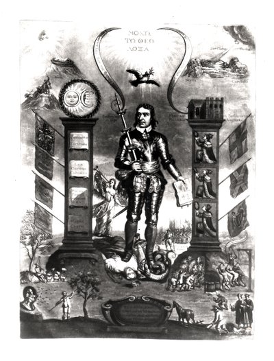 El emblema de las distracciones de Inglaterra, 1658 de English School
